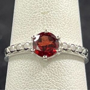 Garnet Sterling Silver Ring
